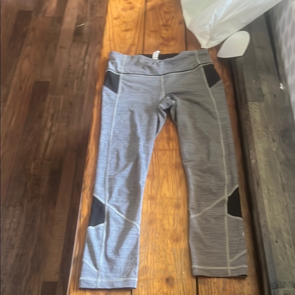 Gray and Black Athletic Leggings